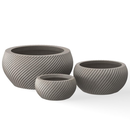 Large indoor GFRC planter pots with textured surface design